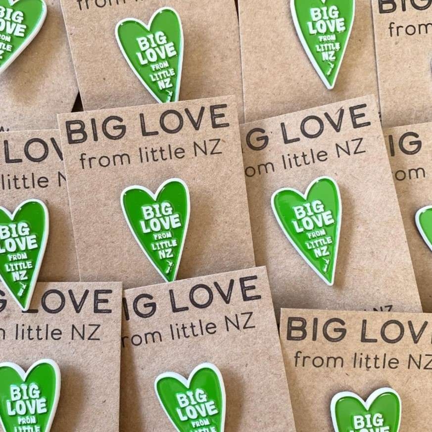 Big Love from Little NZ Enamel Pin - Jewellery at The Vault NZ - NZ
