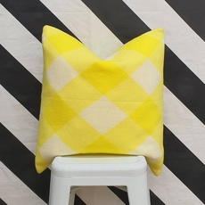 Cushion Cover Yellow Check-lifestyle-The Vault