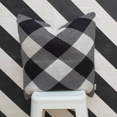Cushion Cover Black White Check-lifestyle-The Vault