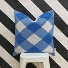Cushion Cover Blue Check-lifestyle-The Vault