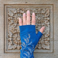 Merino Fingerless Gloves Teal Harakeke-lifestyle-The Vault
