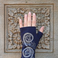 Merino Fingerless Gloves Ink Fern Koru-lifestyle-The Vault