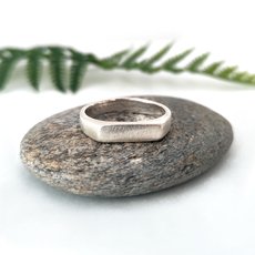 Rectangle Signet Ring Silver Matt Finish-jewellery-The Vault