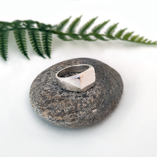 Square Signet Ring Silver