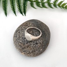 Round Signet Ring Silver Matt Finish-jewellery-The Vault