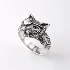 Pirate Cat Ring Silver-jewellery-The Vault