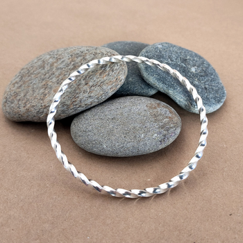 Twist Bangle Silver Large