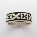 Double Tapa Flower Band Silver