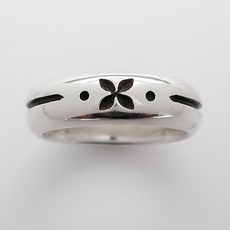 Single Flower Tapa Band Silver-jewellery-The Vault