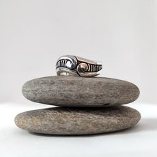 Two Koru Ring Silver-jewellery-The Vault