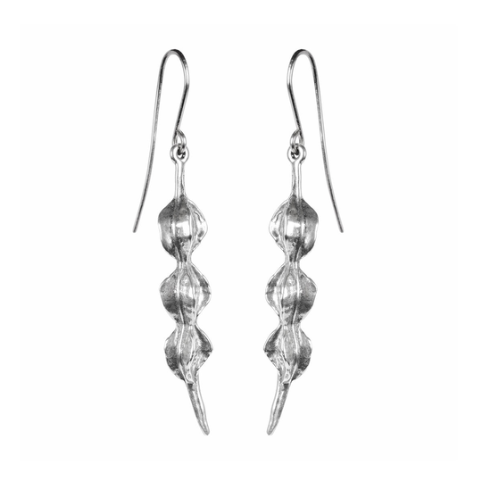 Kowhai Pod Earrings Silver