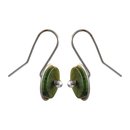 Silver Greenstone Disc Earrings