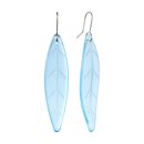 Glass Tawa Leaf Earrings Light Blue