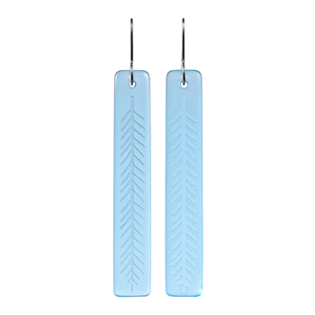 Glass Rimu Drop Earrings Light Blue