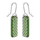 Glass Woven Flax Drop Earrings Green