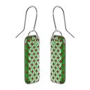 Glass Woven Flax Drop Earrings Green