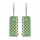 Glass Woven Flax Drop Earrings Green