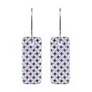 Glass Woven Flax Drop Earrings Light Blue