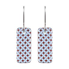 Glass Woven Flax Drop Earrings Light Blue-jewellery-The Vault
