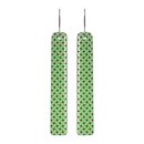 Glass Woven Flax Long Drop Earrings Green