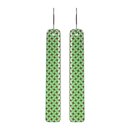 Glass Woven Flax Long Drop Earrings Green