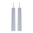 Glass Woven Flax Long Drop Earrings Light Blue