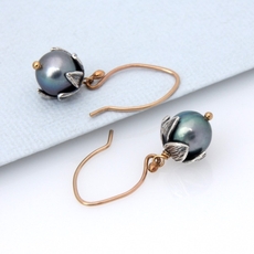 Blossom Drop Earrings Peacock Pearl-jewellery-The Vault