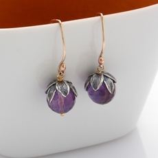 Blossom Drop  Earrings Amethyst-jewellery-The Vault