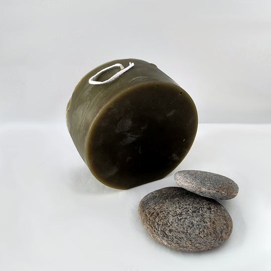 Beewax Candle Circle Wide Olive