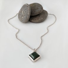 Square Faceted Pounamu Kowhai Necklace-jewellery-The Vault