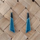 Porcelain Earrings Long Leaf Blue