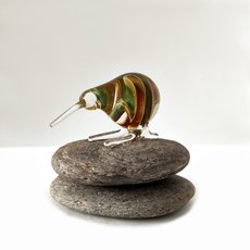 Glass Kiwi Amber Green-art-The Vault
