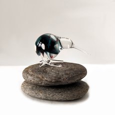 Glass Kiwi Blue Brown-art-The Vault