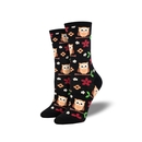 Woman's Socks Night Owl Black