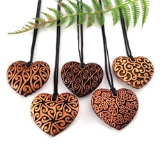 Carved Heartwood Pendant Heart-jewellery-The Vault