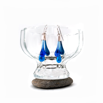 Eardrop Cluster Earrings Blue