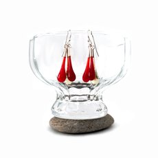 Eardrop Cluster Earrings Red-jewellery-The Vault