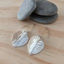 Large Autumn Leaf Earrings Silver