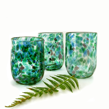 Glass Tumbler Green Blue