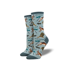Woman's Socks Tortoise and the Hare Steel Blue-artists-and-brands-The Vault