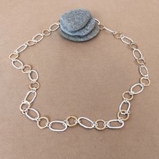 Silver and Brass Oval and Round Link Chain-jewellery-The Vault