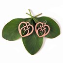 Koru Heart Earrings Plywood 50mm