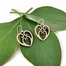 Koru Heart Earrings Plywood 30mm