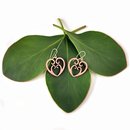 Koru Heart Earrings Plywood 30mm