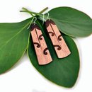 Tui Feather Earrings Plywood 60mm