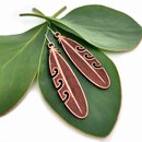 Kakapo Feather Earrings Plywood 70mm