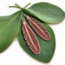 Kakapo Feather Earrings Plywood 70mm