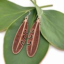 Kakapo Feather Earrings Plywood 60mm