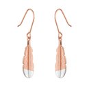 Huia Feather Earrings Rose Gold Plate