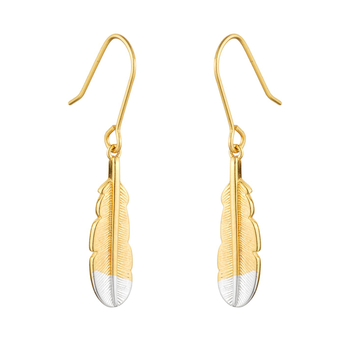 Huia Feather Earrings Gold Plate